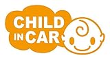 Sticker Shop Haru CHILD ＩＮ CARステッカー 雲型 ２０cm オレンジ