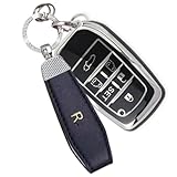 YANMW アルファード30系 キーケース 適合トヨタ アルファード ヴェルファイア30系 後期 前期 キーカバー 6ボタン (シルバーエッジブラック)
