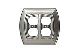 Amerock BP36537G10 Allison 4 Plug Outlet Wallplate, Satin Nickel [並行輸入品]