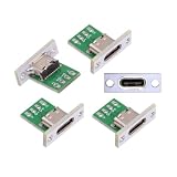 chenyang USB C DIYコネクター USB C 24ピン メスソケットポート修理 交換用はんだアダプター パネルマウントネジ穴付き 5個パック