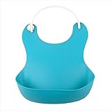 油が落ちるシリコンビブ食洗機で洗える シリコン100%のやわらかビブ 6ヵ月~3歳 BB (ブルー)