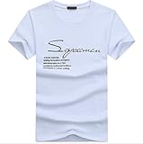 【Smile LaLa】 メンズ Tシャツ カットソー 半袖 夏 おしゃれ サーフ Uネック ゆったり 大きいサイズ (ホワイト, 5XL)