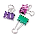 Baumgartens Medium Binder Clips 1 5/Pkg-Assorted Colors by Baumgartens