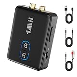 1Mii Bluetooth 5.3 トランスミッター＆レシーバー 一台二役 aptX Adaptive/HD & 低遅延対応 2台同時接続 30時間連続運転 3.5mm AUX/RCA端子搭載 テレビ/車/ヤホン/スピーカー/飛行機/PC/MP3/ジムなど適用『TELEC認証済み』- ML302+