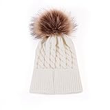 Anself ファッション女性/キッド帽子 秋冬暖かい 弾性ボール ボブルヘッド スカルキャップ ニットウールの帽子