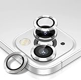 【6枚セット】AMAPC for iPhone15 カメラフィルム 2023 iPhone15 plus用カメラフィルム iPhone15 レンズ保護カバー 薄型 強化ガラス 耐衝撃 独立型 黒縁取り 露出オーバー防止 アルミ合金 アイフォン 15 マックス用 カメラカバー ライト シルバー