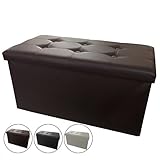 スツール 収納スツール オットマン ワイド 収納・オットマン・椅子・収納ボックス フェイクレザー レザー調 ブラウン