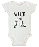 男の子または女の子1st誕生日ギフト – シャツ誕生日1年古い" Wild and One " Funny Threadzキッズ カラー: ホワイト