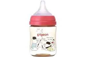 Pigeon Nursing Bottle, 160ml, 0+ Months, High-Quality Plastic, Bear, Adopted by Medical Institutions, Lightweight and Break-Resistant