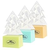 3パックの3d Nightlight、AccmorクリスマスツリープラグインLEDランプwith Dusk to Dawnセンサー、自動的にライトUp In Darkness。(イエロー/グリーン/ブ