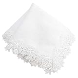 (近沢レース店)【Chikazawa Lace】スプレーローズレースハンカチ (ホワイト)