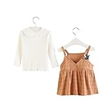 FEVON　ワンピース　キッズ　女の子　2点セット　ニットセーター+サロペットスカート　長袖　ベビー　秋　冬　子供服　ガールズ　可愛い　チェック柄　ブローチ付き　赤ちゃん　女児　セットアップ