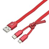 SFJ-MC05/RD(レッド) ファスナー式充電ケーブル 0.5m