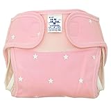 【新生児】 星柄　新生児用おむつカバー：ピンク (60cm)