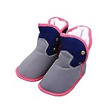 Itaar ベビーブーツ 新生児 キッズ ちよちよ歩き 秋冬 防寒対策 暖かい プレゼント 結婚式 出産祝いに (12.5, グレー)