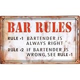 'Bar Rules...' Metal Wall Decor【クリスマス】【ツリー】 [並行輸入品]