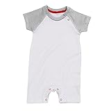 (ベイビーバグズ) Babybugz ベビー・赤ちゃん用 オーガニックコットン ベースボール ボディースーツ ロンパース (3-6ヶ月) (ホワイト/ヘザーグレー/レッド)