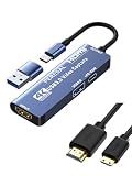 USB3.0ビデオキャプチャカード、2MミニHDMIケーブル付きPD 100WとUSB3.0ポート、ストリーミングゲーム録画4K，60FPS、Quest 3用HDMIUSB-a/cキャプチャカード、スイッチ、PS5/4、カメラ、Xbox、タブレット