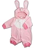 【うさぎ】着ぐるみ フード付き カバーオール ７０ｃｍ ベビー コスチューム ピンク 衣装 年賀状 ハロウィン