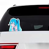 初音ミク 車のステッカー ステッカー 壁紙 美少女 PVC材質 防水 DIY 改造 防水ステッカー 貼り紙 張り紙 痛車 車用デコレーション ウォールステッカー 自転車 飾り 萌えグッズ 記念品 プレゼント (B,10CM)