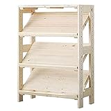 アイリスオーヤマ ラック 木製 ウッディラック 斜めシェルフ 幅58.5×奥行26.5×高さ80cm クリア WOR-80N