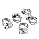 uxcell　調整可能のバンド　蠕動タイプ　9-16mm　ホースクランプ 5 個入り