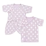 (チャックル) chuckle *スウィートガール*ドット新生児肌着2枚セット パープル 50-60cm P6044-00-80
