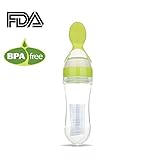 AOLVOシリコンBaby Food分配スプーン、SqueezingシリコンFeeding Spoon Rice Cereal Feeding Bottle幼児新生児の幼児用Food Suppleme