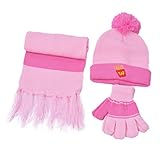 raylansかわいい赤ちゃん幼児用子供用ガールズボーイズ冬暖かい帽子キャップセットwith Scarf & Gloves カラー: ピンク