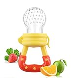 Freedi 赤ちゃん用フレッシュ果物フィーダー 乳児のおしゃぶり 幼児用シリコン製歯固め 2.9*10.4cm イエロー 4328228791