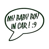 My baby boy in car カッティングステッカー ダークグリーン 深緑