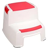 クリスタルモード【Crystal Mode 2段 踏み台（コットンタオル セット）】軽い ステップ 滑り止め 子供 トイレトレーニング 歯磨き 洗面所 高所作業 (レッド)