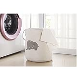 キャンバスストレージバスケット折りたたみ可能なストレージビンハンドル付き(象) ホワイト ZYDZ.DX.LDQ