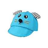 Jangannsa ベビー帽子 ベースボールキャップ 猫ちゃん帽子 かわいい つば防止 ひよけ サイズ調整可能 通気 春 夏 秋6-24ヶ月 お出かけ アウトドア用 (ブルー, 6-24ヶ月)