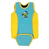 Kesoto 高品質　赤ちゃん　幼児　子供　水着　ラップ水着　2.5mm　快適　保温　実用的　便利性　全6選択 - イエロー・ブルー, S