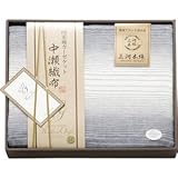 『引越 ご挨拶 内祝 お返し 快気祝 引き出物 結婚内祝 出産内祝などに人気の商品』　中瀬織布　四重織ガーゼハーフケット　ブルー　【のし・包装可】