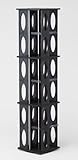 回転式CD/DVD　ＴＯＷＥＲ ブラック(黒）大容量CD最大456枚収納可能 132cm高 コミック文庫本もOK