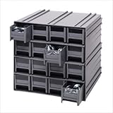 Quantum QIC-161GY Interlocking Gray Storage Cabinet with 16 Gray Drawers, 11.38-Inch by 11-3/4-Inch 