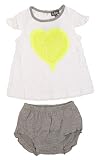 ta-boos Infants Short Sleevedネオンハートプリントファッションドレスand Bloomer Set – (ホワイトとグレー) カラー: ホワイト