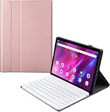For Huawei MediaPad M5 Lite ケース 10インチ Huawei MediaPad M5 Lite 10 キーボード【Trocent】Huawei MediaPad M5 Lite キーボード付きケース スタンド機能 ペン収納 全面保護 スリムスタンドカバー 取り外し可能な無線Bluetoothキーボード 磁気着脱式キーボード(ローズゴールド)