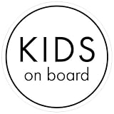SignStore 円形Kids on Boardステッカー 直径12.5cm おしゃれ オリジナル シール かわいい ステッカー 車 日本製 防水仕様 car_natural_03_Kids (グレー)