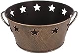 High Qualityique Gold Tin Bucket with Star Cutout, 7.5 by 3.5-Inch