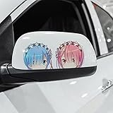 EARLFAMILY 13cm レム ラム エミリヤ 可愛いステッカー スキンシール 痛車 パソコン 強粘着タイプ 防水ステッカー 窓 冷蔵庫ドア 車 オートバイ 自転車 スケートボード荷物 パソコン 防水 ランダムシール (Style H)