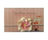 2 Elegant Five Petal Velveteen Flower Baby Poshnpretty Headband - Peach Pink by PoshNPretty