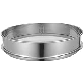 Mipcase Stainless Steel Soil Sifter Garden Sieve with 10 Mesh and 2mm Hole Diameter, Convenient to Operate and Easy to Clean,