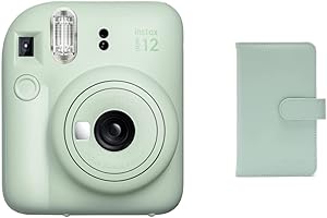【セット】 FUJIFILM チェキ インスタントカメラ instax mini 12 ミントグリーン + アルバム ｢INSTAX mini｣フィルム用 108枚収納 グリーン