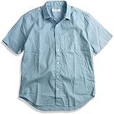 [クインテット] 涼しい リネンシャツ 麻 綿麻シャツ メンズ 日本製 半袖 無地シャツ 夏シャツ 11-70538 (XL, 3 サックス)