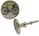 Nach pc-8017自転車ノブ、フラットメタル、( Set of 6 )