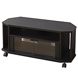山善(YAMAZEN) コーナーテレビ台 キャスター付き 80 ブラック FGTV-8030(BK)