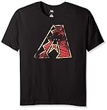 MLB Arizona DiamondbacksレディースTeam Short Sleeved画面Tシャツ、1 x、ブラック